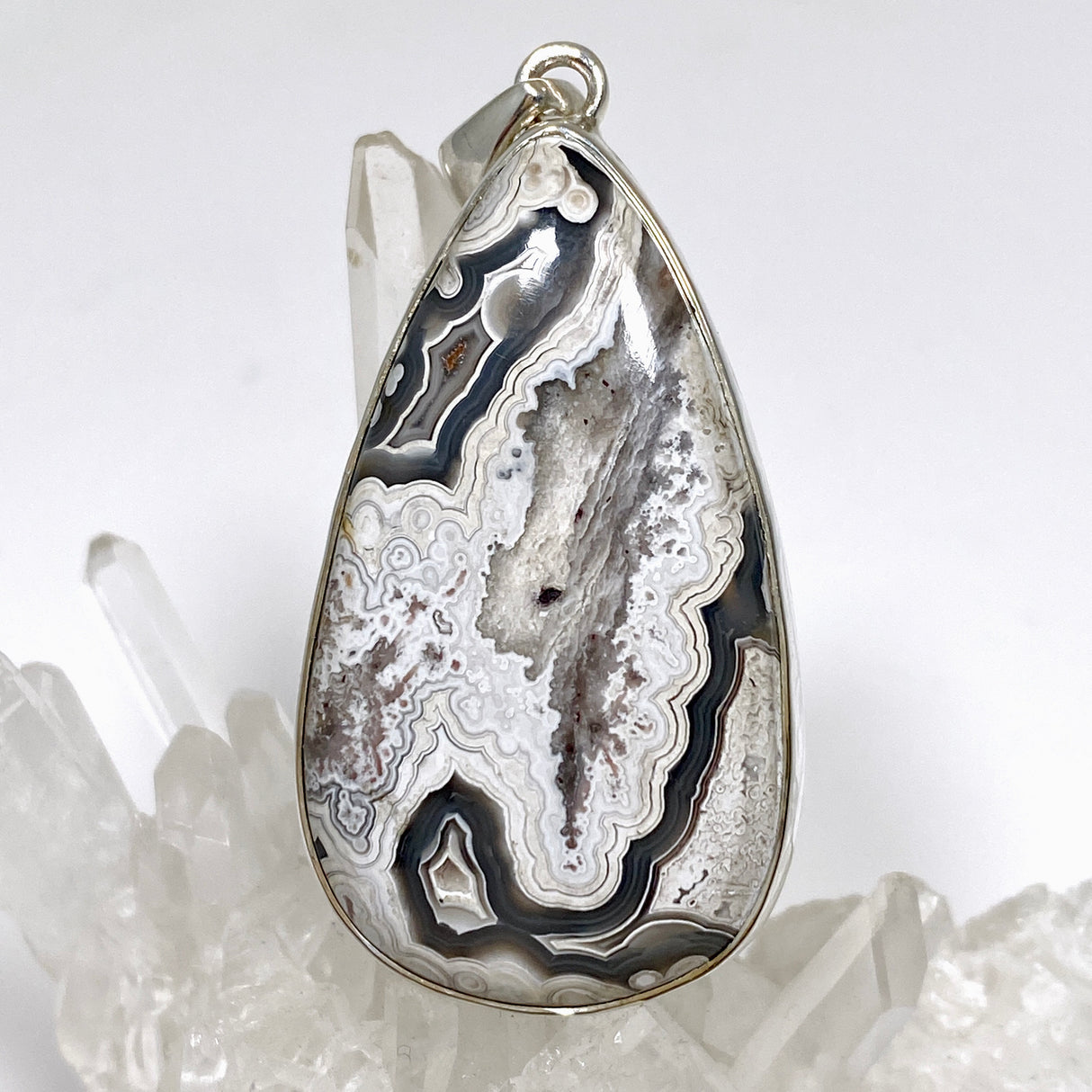 Mexican Crazy Lace Agate Teardrop Pendant KPGJ4574