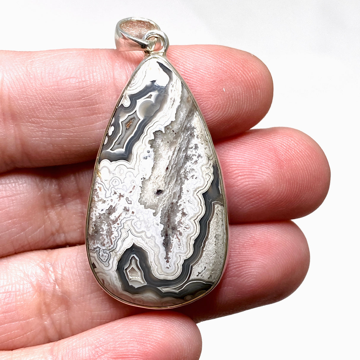 Mexican Crazy Lace Agate Teardrop Pendant KPGJ4574