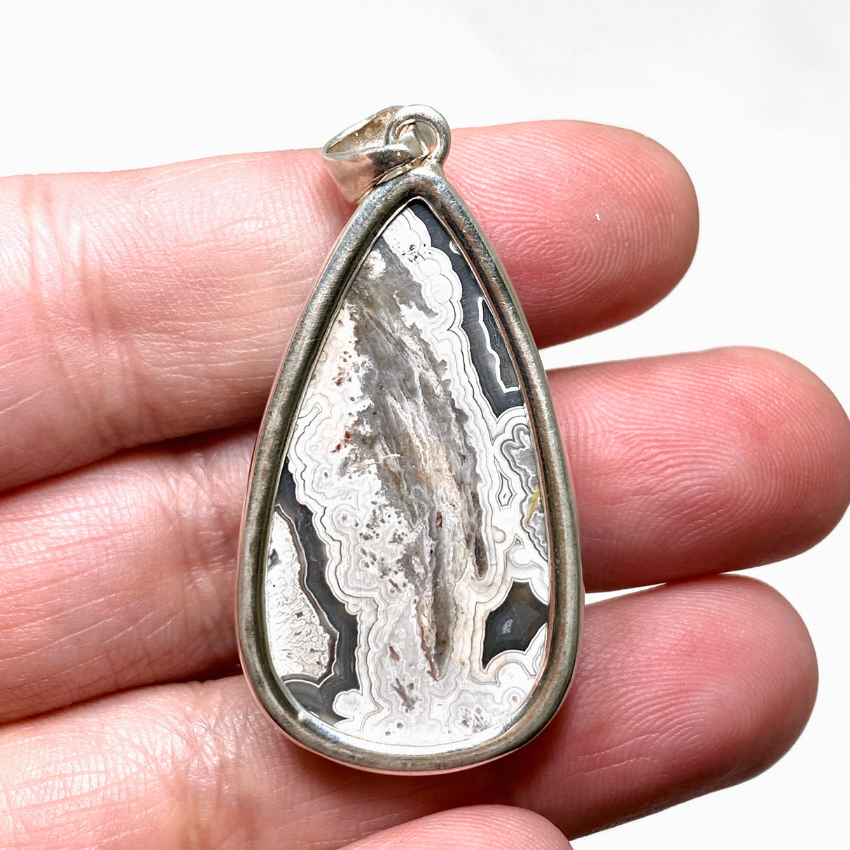 Mexican Crazy Lace Agate Teardrop Pendant KPGJ4574