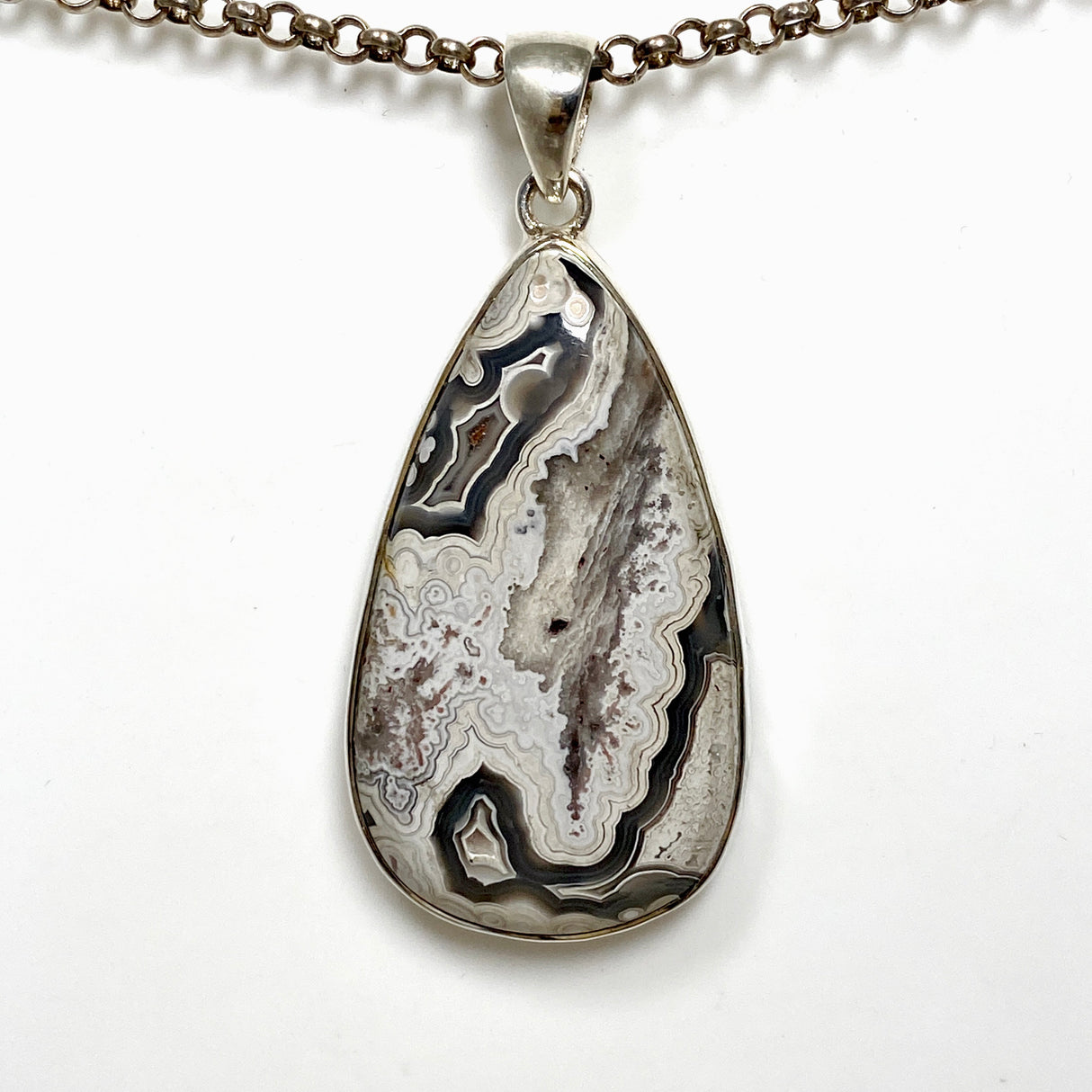 Mexican Crazy Lace Agate Teardrop Pendant KPGJ4574