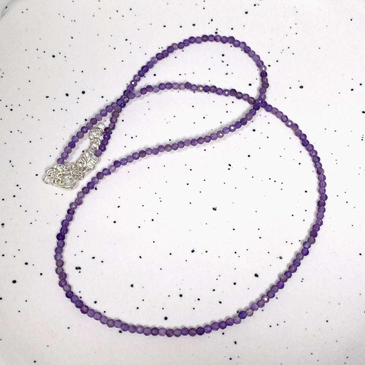 Micro Bead Necklace - Amethyst