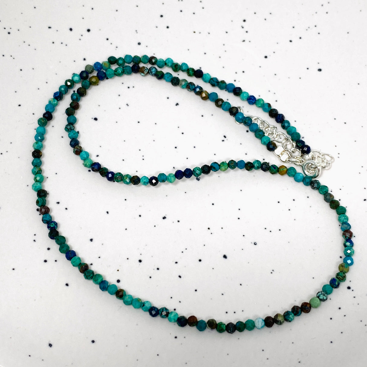 Micro Bead Necklace - Chrysocolla 
2.5mm