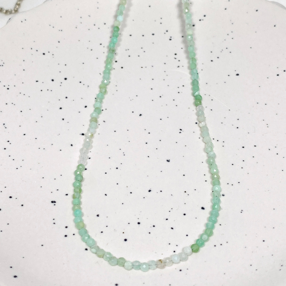 Micro Bead Necklace - Chrysoprase 
2.5mm