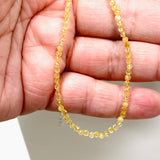 Micro Bead Necklace - Citrine 
2.5mm