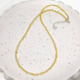 Micro Bead Necklace - Citrine 
2.5mm