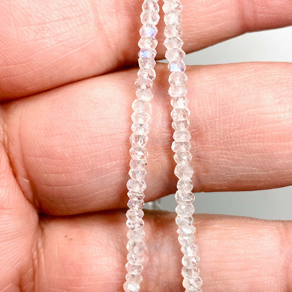 Micro Bead Necklace - White Moonstone