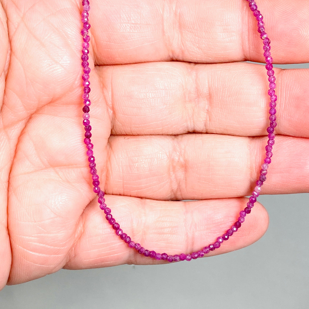 Micro Bead Necklace - Ruby