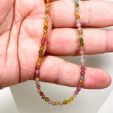 Micro Bead Necklace - Tourmaline (mixed colours)