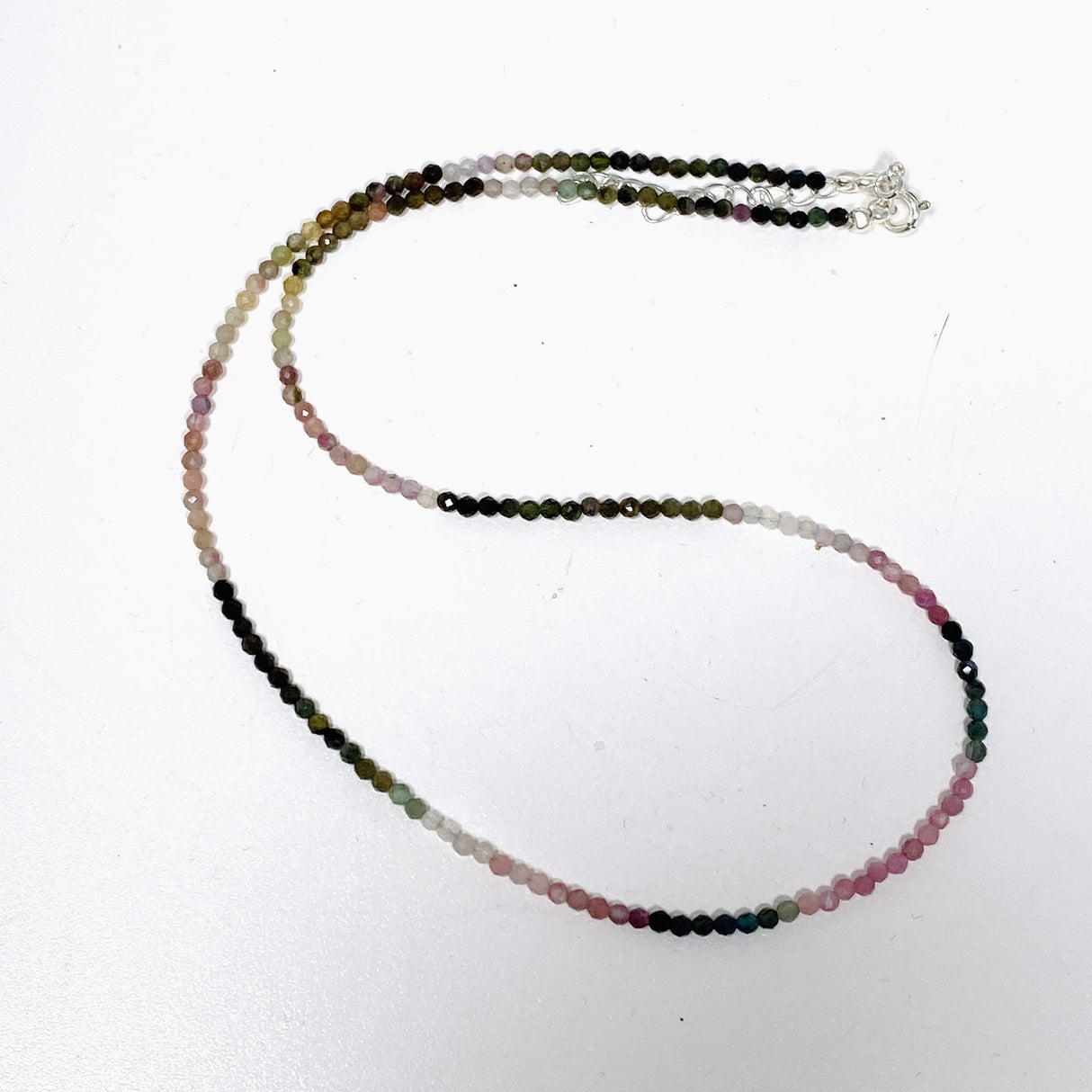 Micro Bead Necklace - Tourmaline (mixed colours)