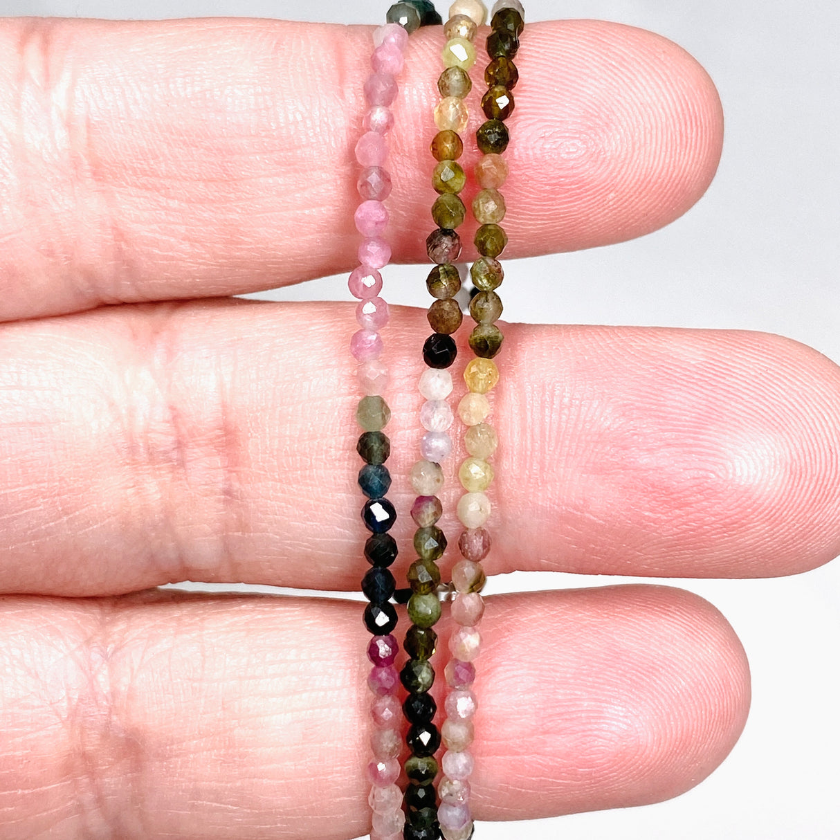 Micro Bead Necklace - Tourmaline (mixed colours)