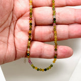 Micro Bead Necklace - Tourmaline (mixed colours)