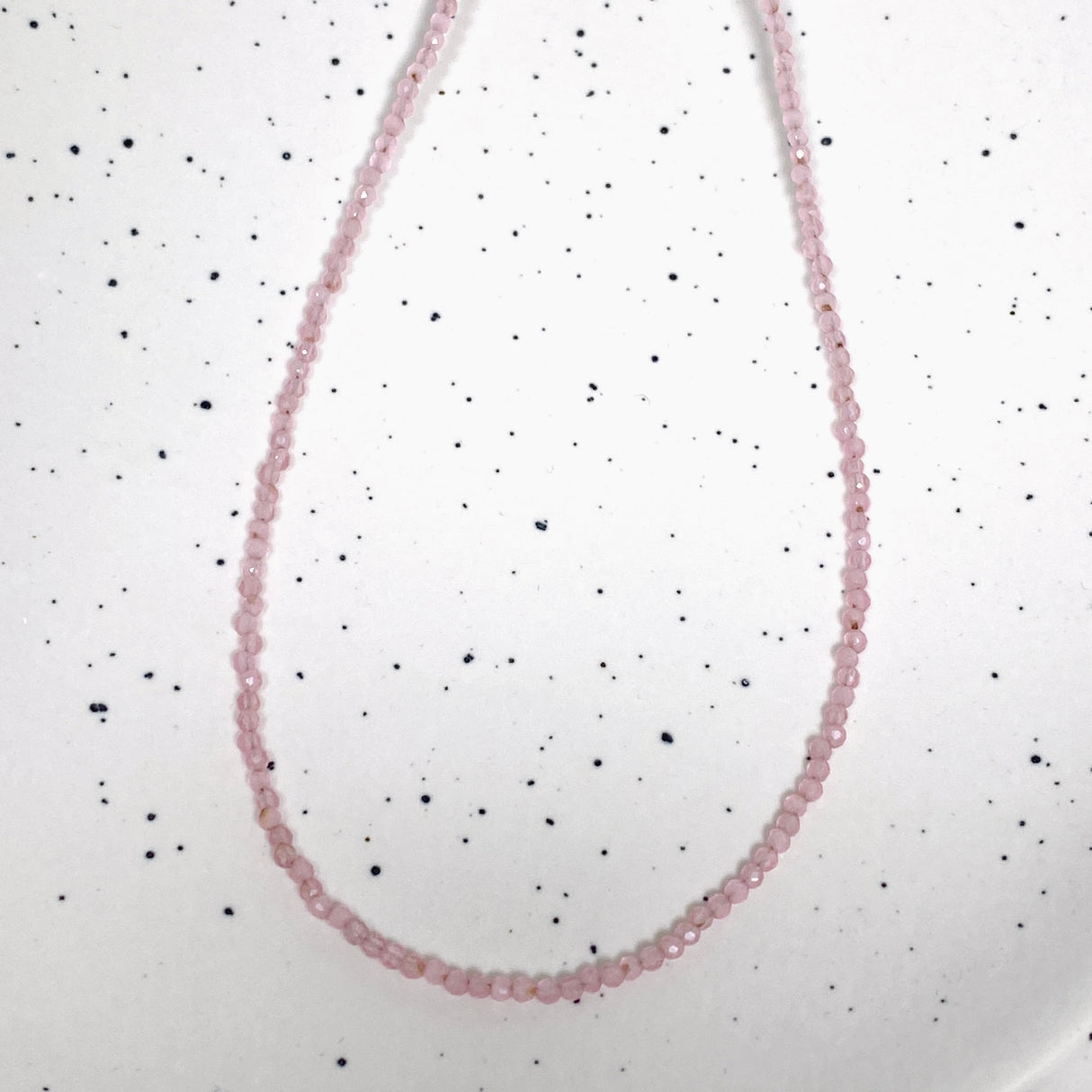 Micro Bead Necklace - Rose Quartz