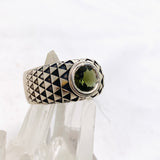 Moldavite Faceted Gemstone Ring IVMR-04