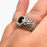 Moldavite Faceted Gemstone Ring IVMR-04