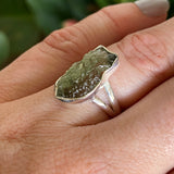 Moldavite Raw Split Band Ring Size 6 KRGJ3356