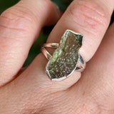 Moldavite Raw Split Band Ring Size 6 KRGJ3356