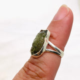 Moldavite Raw Split Band Ring Size 6 KRGJ3356