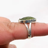 Moldavite Raw Split Band Ring Size 6 KRGJ3356