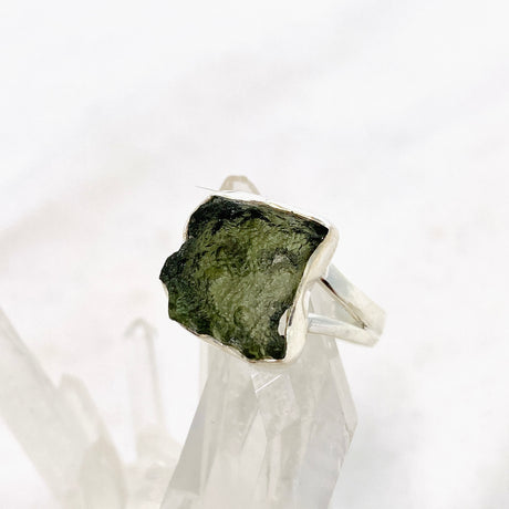 Moldavite Raw Split Band Ring Size 7 KRGJ3357