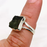 Moldavite Raw Split Band Ring Size 7 KRGJ3357