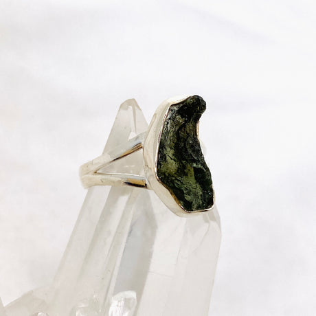 Moldavite Raw Split Band Ring Size 8 KRGJ3358