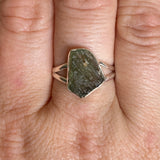 Moldavite Raw Split Band Ring Size 9 KRGJ3359