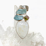 Moonstone multi-stone pendant with Aquamarine and Watermelon Tourmaline KPGJ1521