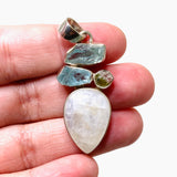 Moonstone multi-stone pendant with Aquamarine and Watermelon Tourmaline KPGJ1521