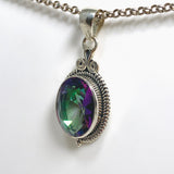 Mystic Topaz Oval Faceted Boho Pendant KPGJ4586