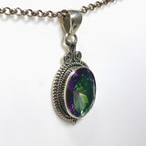 Mystic Topaz Oval Faceted Boho Pendant KPGJ4586