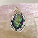 Mystic Topaz Oval Faceted Boho Pendant KPGJ4587