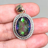 Mystic Topaz Oval Faceted Boho Pendant KPGJ4587