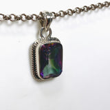 Mystic Topaz Rectangular Faceted Boho Pendant KPGJ4591