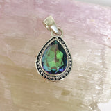 Mystic Topaz Teardrop Faceted Boho Pendant KPGJ4590