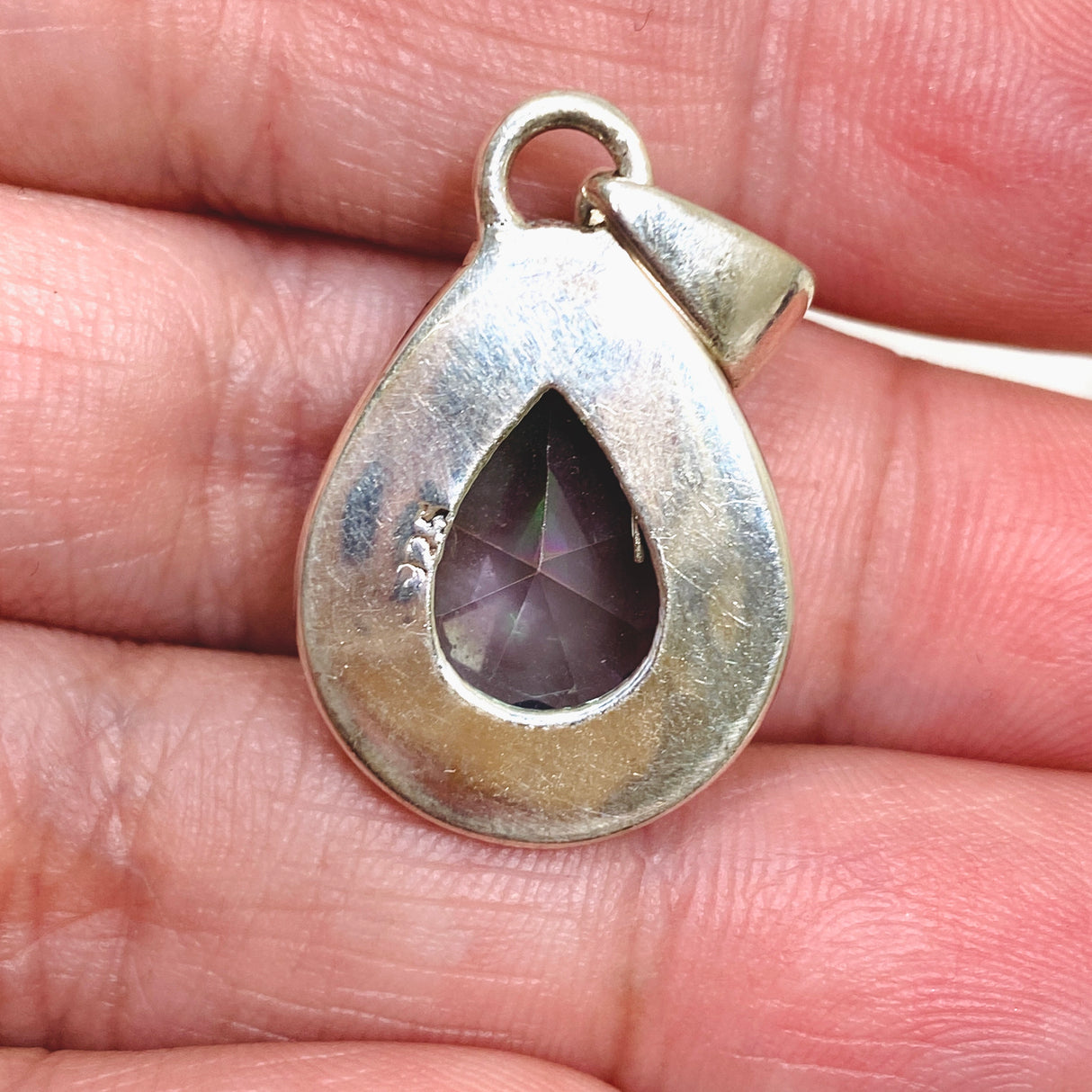 Mystic Topaz Teardrop Faceted Boho Pendant KPGJ4590