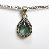 Mystic Topaz Teardrop Faceted Boho Pendant KPGJ4590