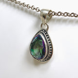 Mystic Topaz Teardrop Faceted Boho Pendant KPGJ4590