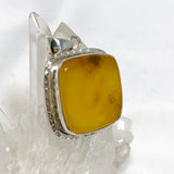 Natural Amber Square Pendant in a Hammered Setting KPGJ4339