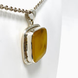 Natural Amber Square Pendant in a Hammered Setting KPGJ4339