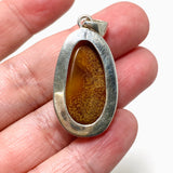 Natural Amber Teardrop Pendant in a Hammered Setting KPGJ4340