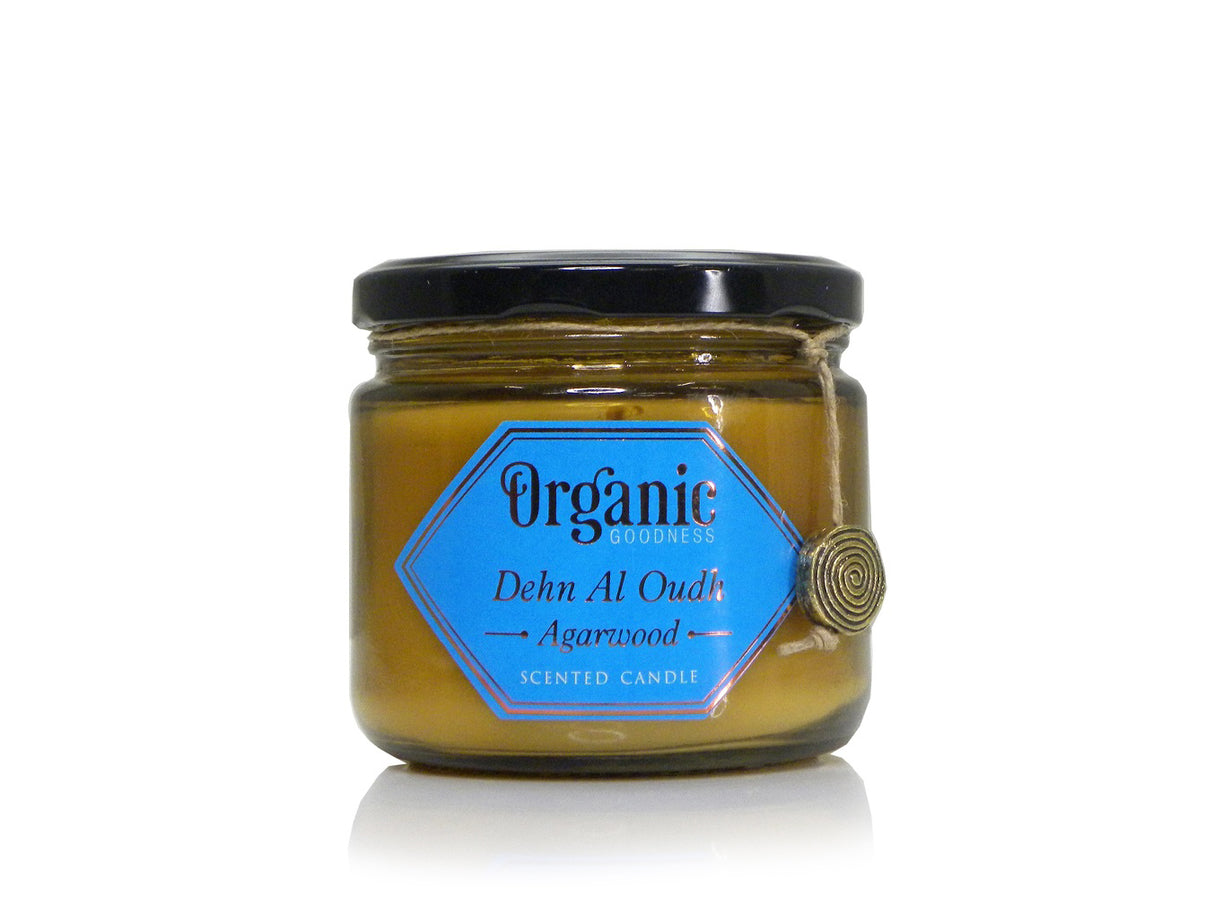 Organic Goodness Soy Candle AGARWOOD Dehn Al Oodh In Amber Glass Jar
