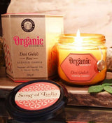 Organic Goodness Soy Candle ROSE Desi Gulab in Amber Glass Jar