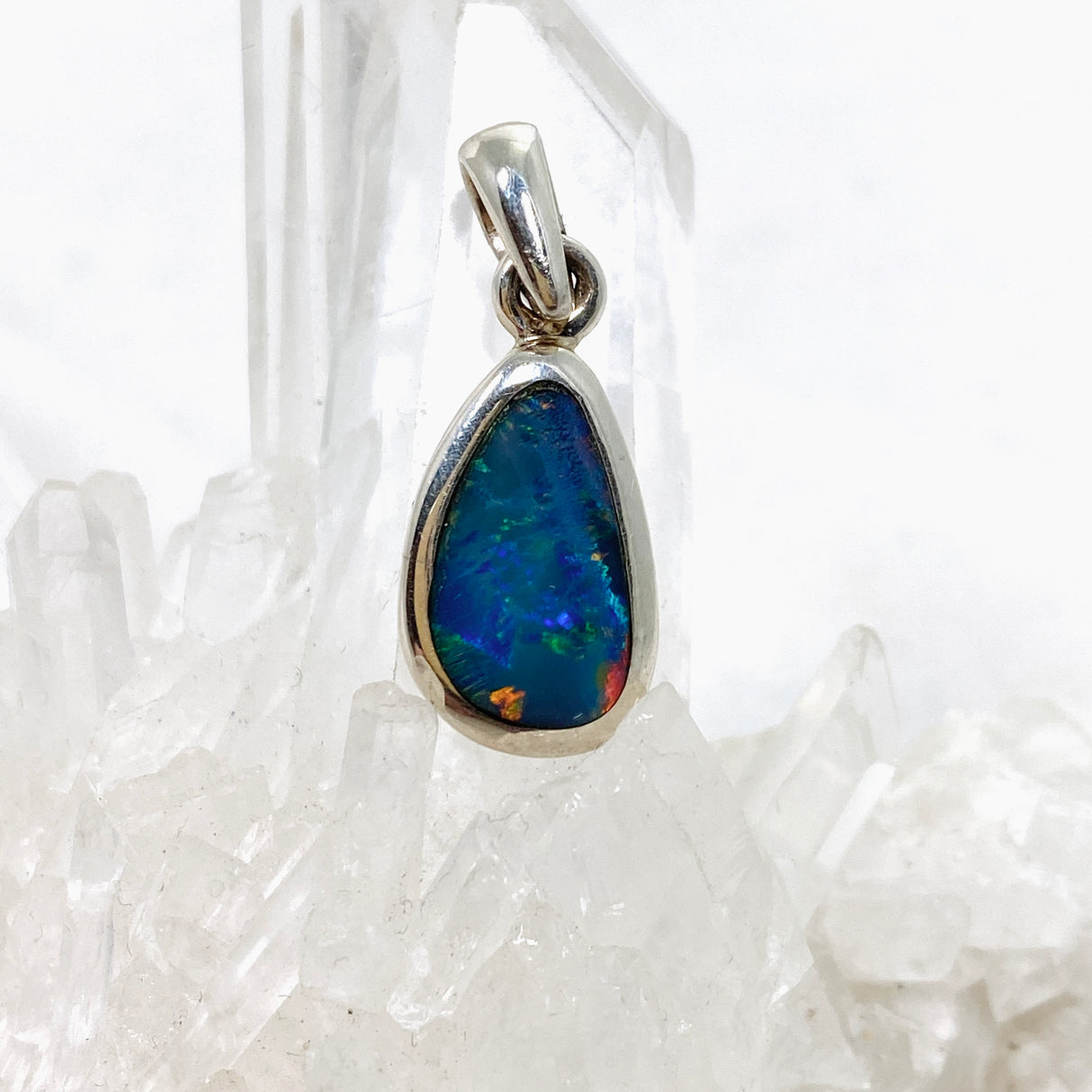 Opal Doublet (Lightning Ridge) Teardrop Cabochon Pendant PPGJ808