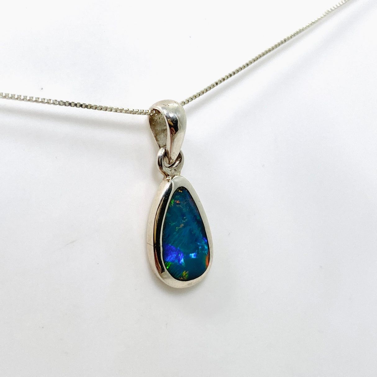 Opal Doublet (Lightning Ridge) Teardrop Cabochon Pendant PPGJ808