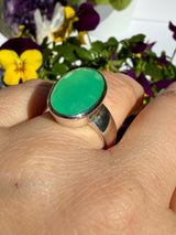Chrysoprase Faceted Oval Ring Size 7.5 PRGJ472
