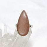 Peach Moonstone Teardrop Ring Size 10 KRGJ2199