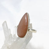 Peach Moonstone Teardrop Ring Size 10 KRGJ2199