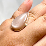 Peach Moonstone Teardrop Ring Size 11 KRGJ2200