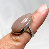 Peach Moonstone Teardrop Ring Size 7 KRGJ2172