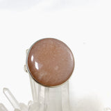 Peach Moonstone Round Ring Size 10 KRGJ2173